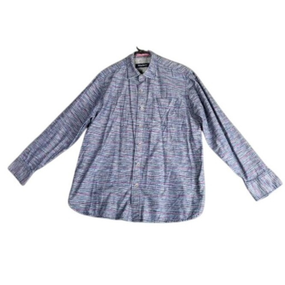 Tommy Bahama Chambray‎ Button Front Shirt Men's Sz L Long Sleeve Casual Cotton